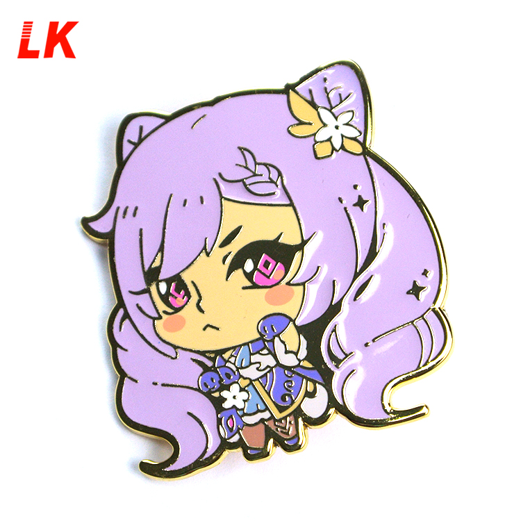 Bricolage mignon Anime votre propre Logo Badge en métal Chine fabricants or faisant personnalisé épinglette en émail doux et dur