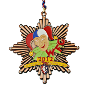 Médaille du carnaval allemand 【Médailles 3D estampées, plaqué cuivre antique, patchs en brique flash, plusieurs couleurs】
