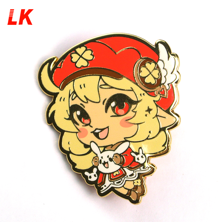 Usine Custom Wholesale Anime Logo Glitter Badge Revers en métal Soft Hard Émail Pin