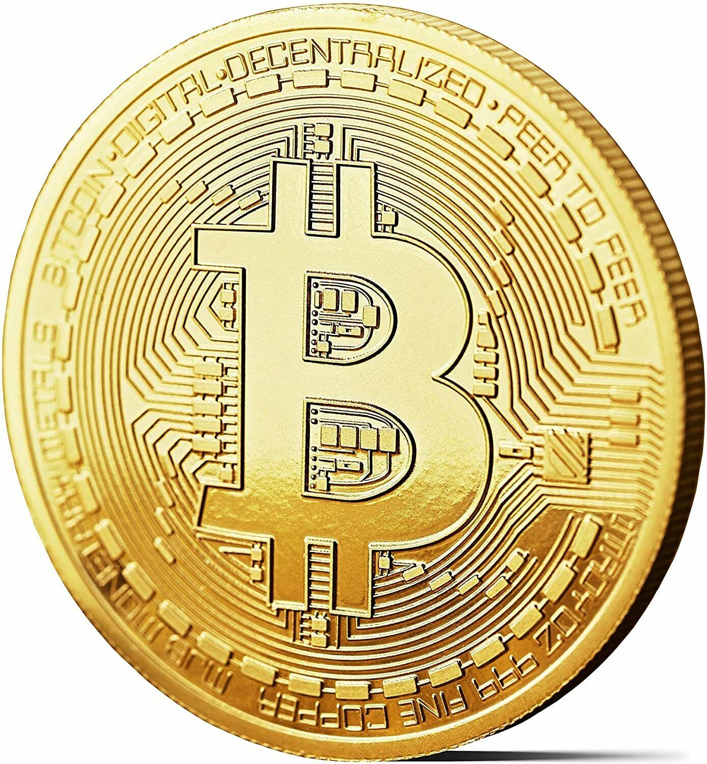 Vente en gros Souvenir Bitcoin Édition Limitée Collectionneurs Commémoratifs Originaux BTC Coin Métal Plaqué Or Bitcoin