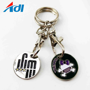 La Chine Commerce de gros Trolley Coins Token Keyring Metal Keychain Shopping Cart Coin