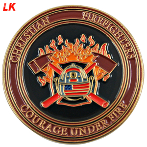 Pompier de pièce de monnaie de défi de prière de sapeurs-pompiers militaires faits sur commande promotionnels de haute qualité