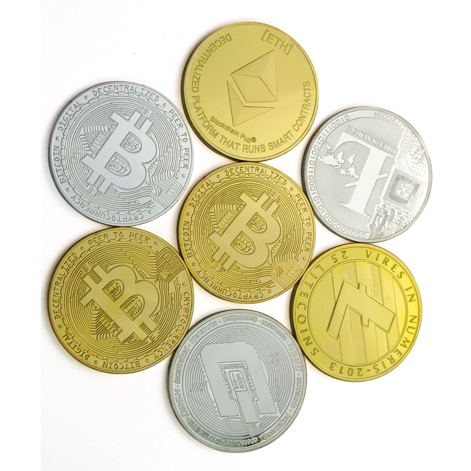 Vente en gros Souvenir Bitcoin Édition Limitée Collectionneurs Commémoratifs Originaux BTC Coin Métal Plaqué Or Bitcoin