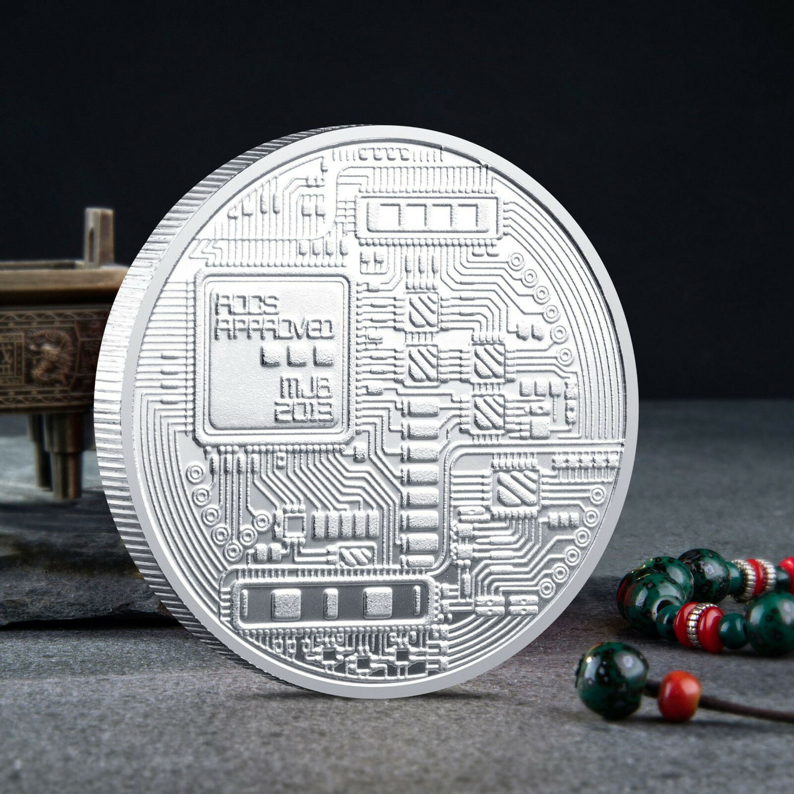 wholesale personnalisé 40 * 3mm BTC Cryptocurrency crypto or argent bit bitcoin pièce de défi en métal