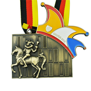 Médaille Clown Fiesta 【Médaille de moule 3D estampée, plaqué or antique, plusieurs couleurs】